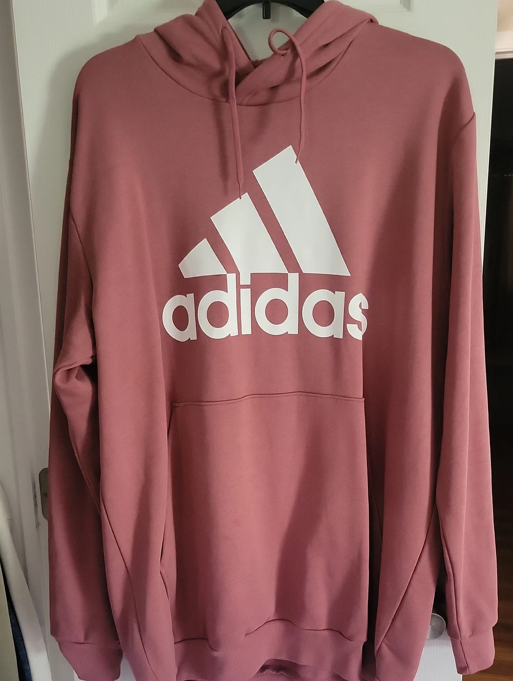 adidas Men's Dusty Rose Hoodie with White Logo